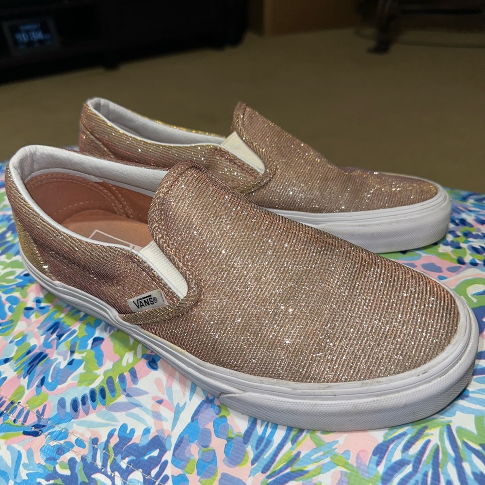Vans Classic Slip On Sparkly Rose Gold